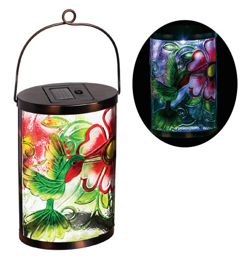 Evergreen Deck & Patio Decor,Garden Friends Hummingbird Solar Lantern,6x14.75x3.7 Inches