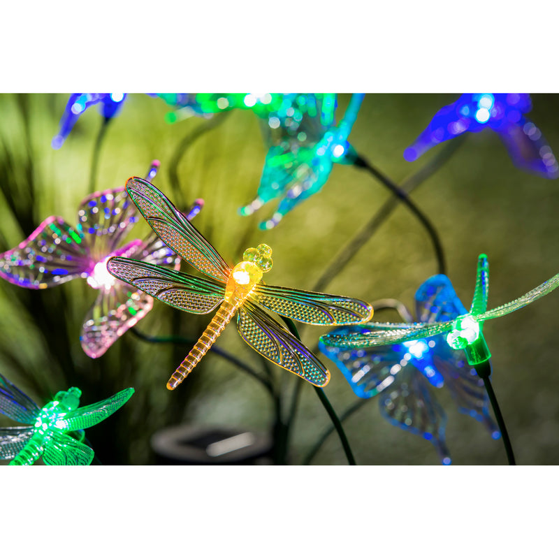 Evergreen 35" 3 Flex-Branch Solar Stake, Hummingbird, Butterfly, and Dragonfly, 3 ASST, 9.1''x 35'' x 3.9'' inches