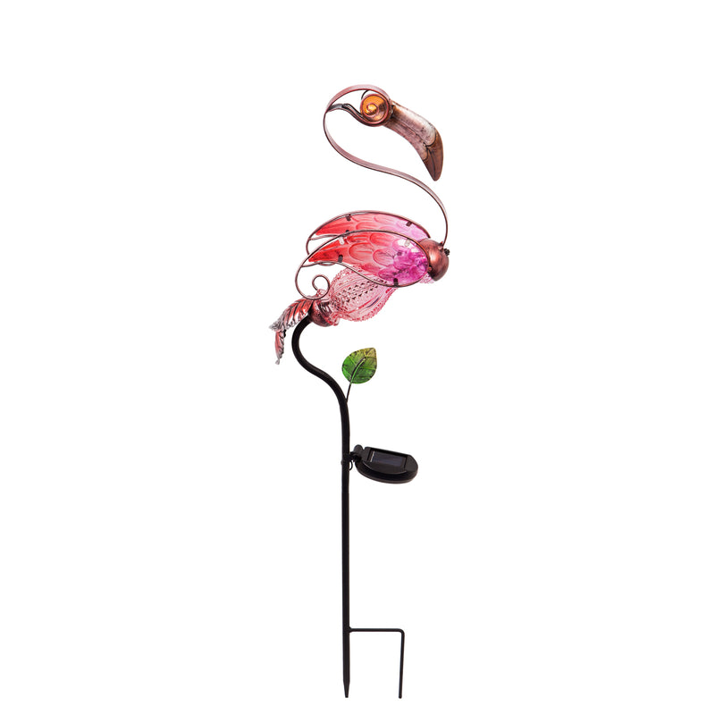 Evergreen 35" Solar Stake, Flamingo, 8.3''x 35.2'' x 4.3'' inches