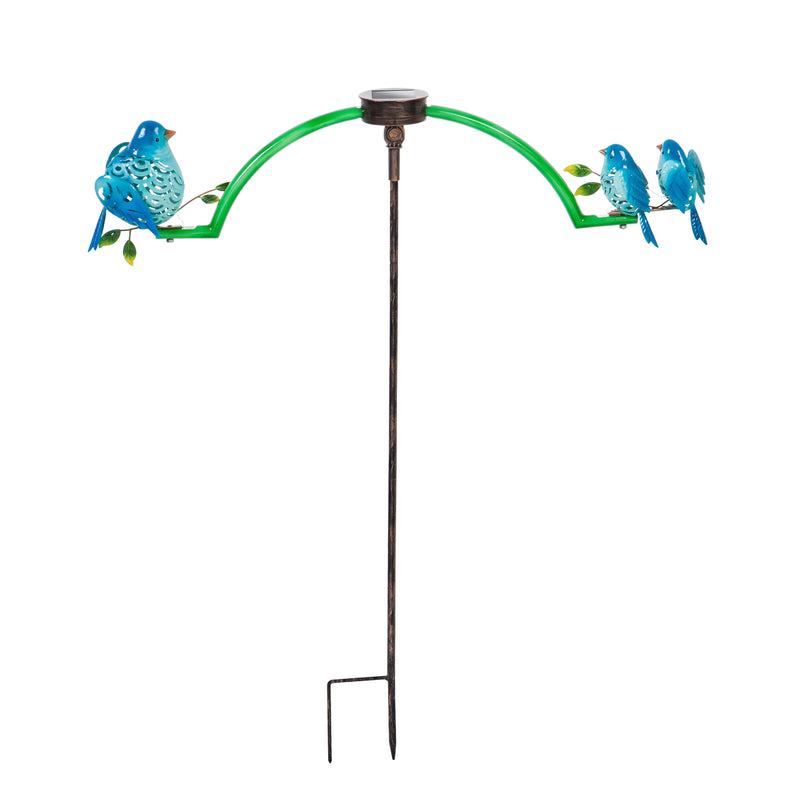 Evergreen Chasing White Light Solar Balancer Garden Stake, Blue Bird, 29.1''x 3.4'' x 34.3'' inches