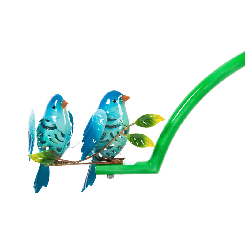 Evergreen Chasing White Light Solar Balancer Garden Stake, Blue Bird, 29.1''x 3.4'' x 34.3'' inches