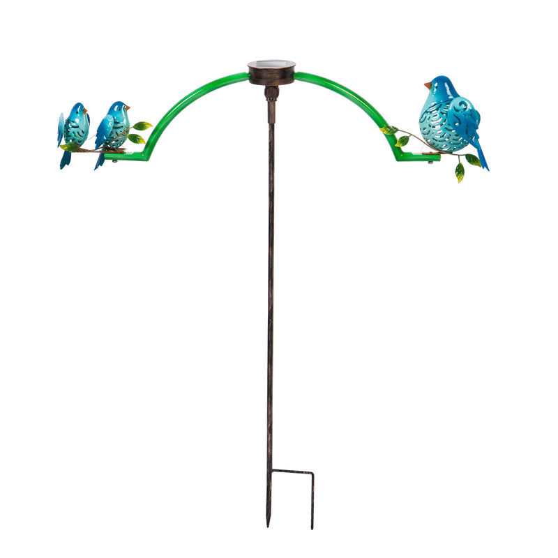 Evergreen Chasing White Light Solar Balancer Garden Stake, Blue Bird, 29.1''x 3.4'' x 34.3'' inches