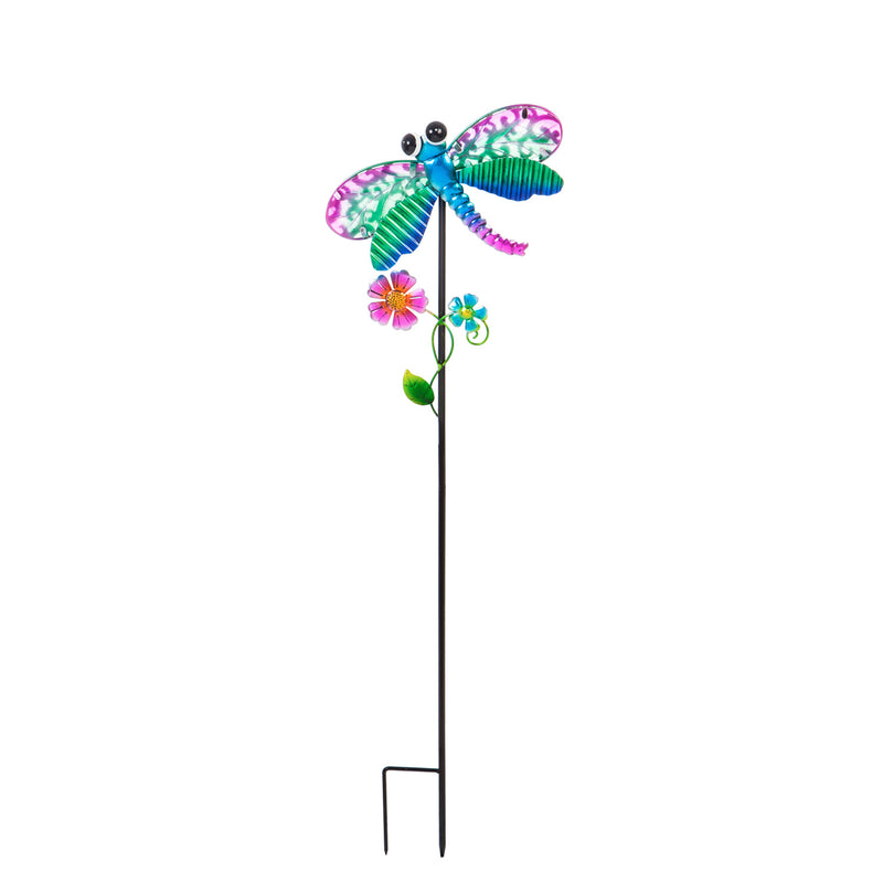 Evergreen Garden Stake,36"H Secret Solar Garden Stakes, Dragonfly,2.95x36.22x7.48 Inches