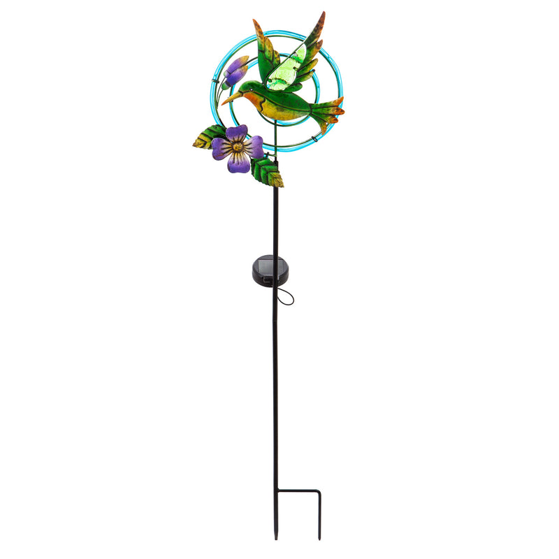 Evergreen Garden Stake,36.25"H Chasing Light Solar Garden Stake, Hummingbird,3.54x36.22x9.06 Inches