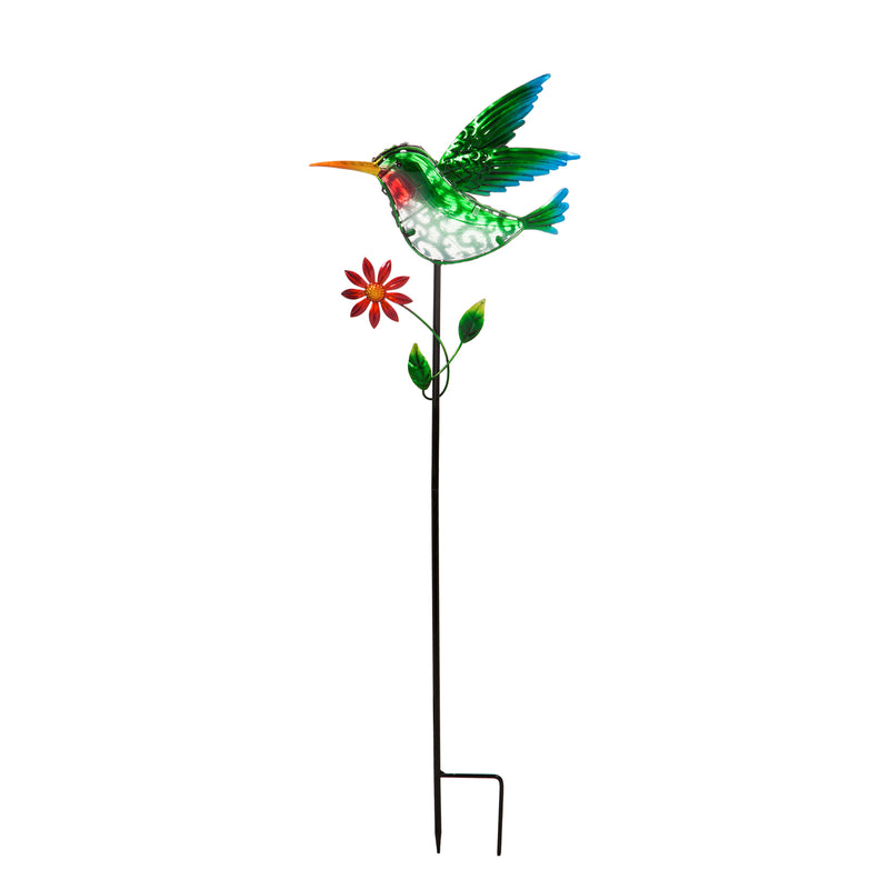 Evergreen Garden Stake,36"H Secret Solar Garden Stake, Hummingbird,3.15x11.02x37.4 Inches
