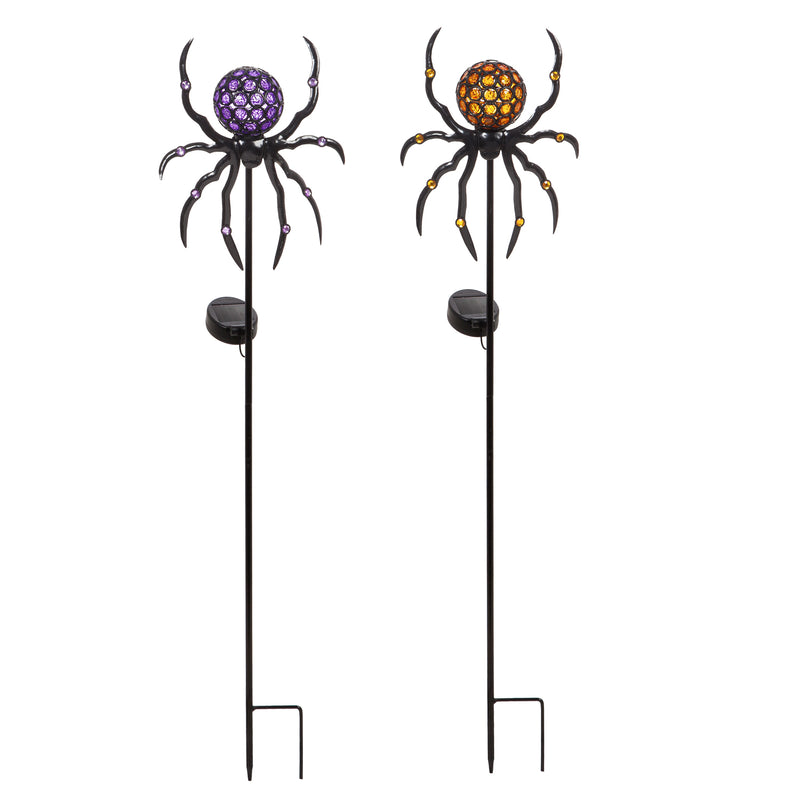 35"H Solar Spider Garden Stake, 2 ASST,2sp6362