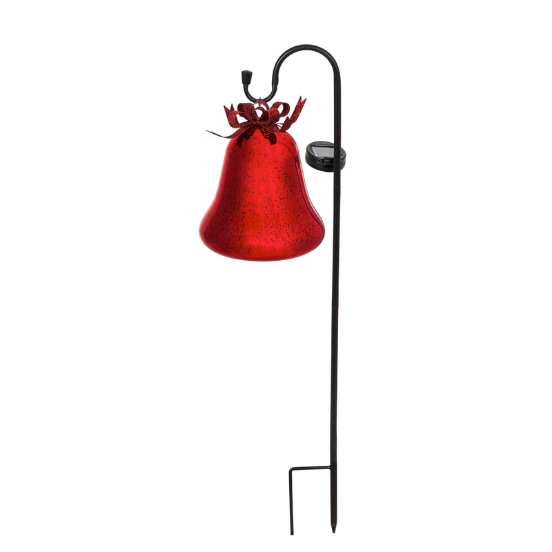 Evergreen Lighted Bell with Shephard's Hook, 2 ASST, Red and Gold, 5.9''x 5.9'' x 31.5'' inches