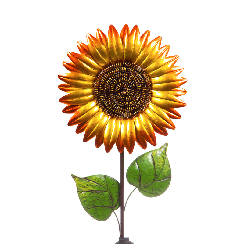 Evergreen 42"H Chasing Light Solar Sun Flower Garden Stake, 2 ASST., 1.6''x 10.8'' x 42.1'' inches