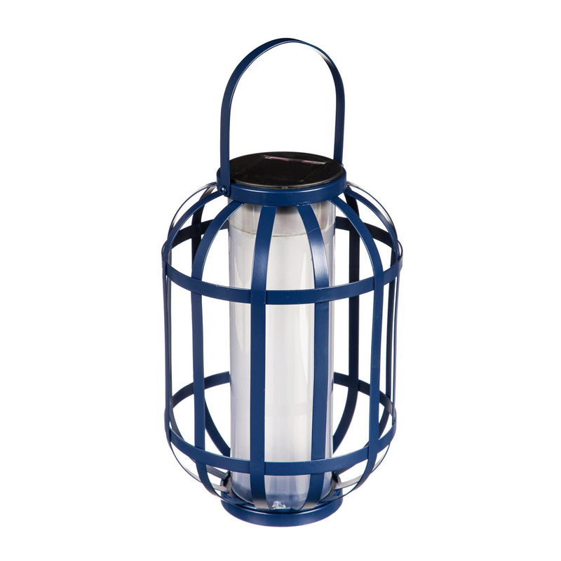 10"H Metal Lantern with Starburst Center, Blue,6.69"x6.69"x10.12"inches