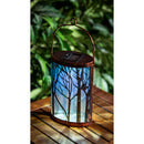 Handpainted Solar Glass Lantern, Forest at Dawn,2sp7122
