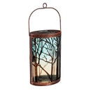 Handpainted Solar Glass Lantern, Forest at Dawn,2sp7122