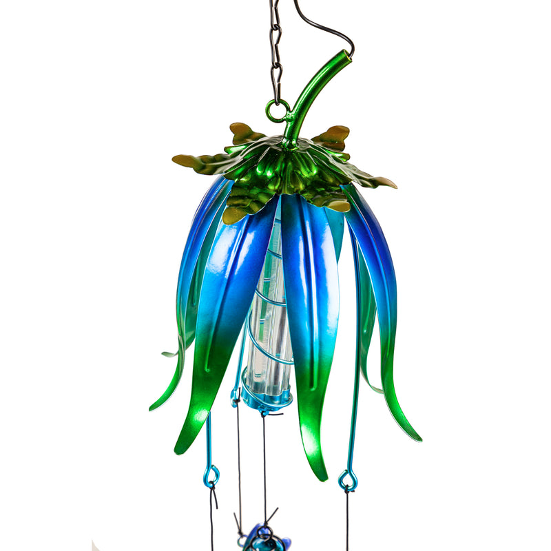 Solar Drip Light Hanging Garden Décor with Icon, Dragonfly,7.09"x7.09"x29.13"inches
