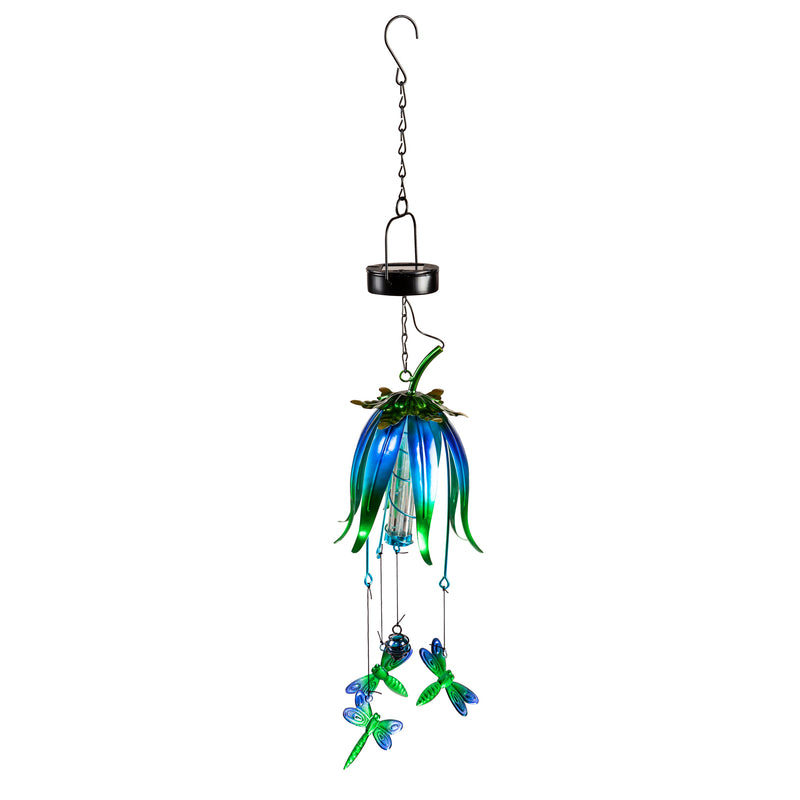 Solar Drip Light Hanging Garden Décor with Icon, Dragonfly,7.09"x7.09"x29.13"inches