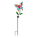 36"H  Hand Painted Glass Butterfly Solar Garden Stake,2sp7243