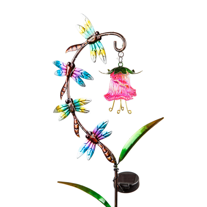 38"H Solar Garden Stake with Twinkling Lights, Butterfly and Dragonfly, 2 Asst, 9"x3.25"x38"inches