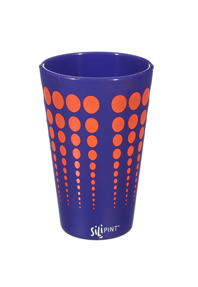 Silipint, Pint, Navy with Orange Dots,2spt030