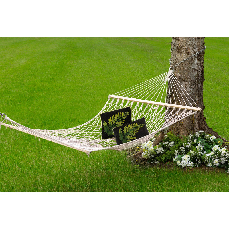 Traditional Polyester/Cotton Rope Hammock with Oak Stretcher, 60"x82"x1"inches