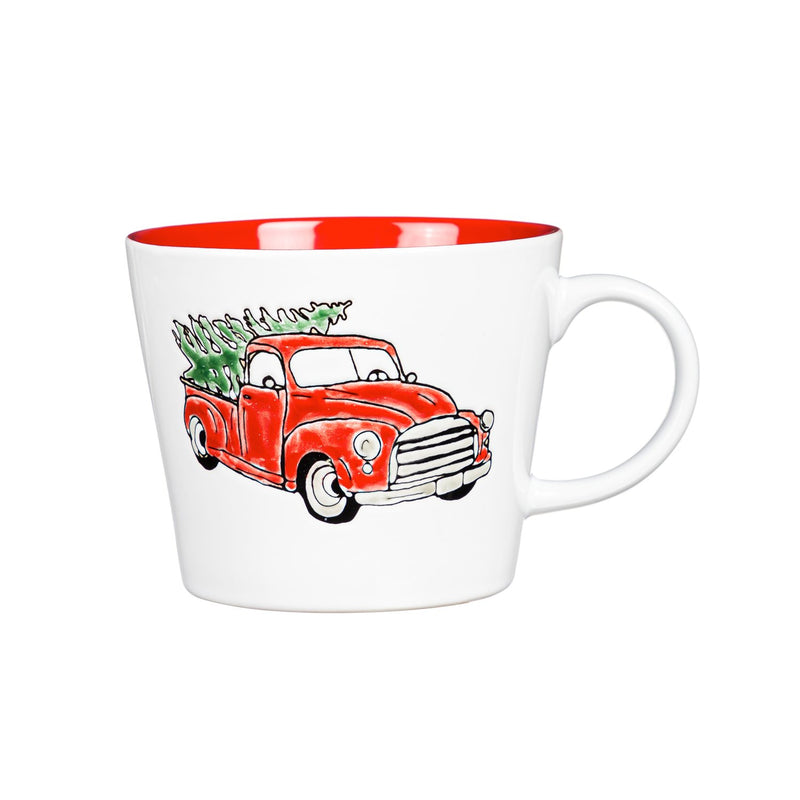 12 OZ Ceramic Cup, Red Truck