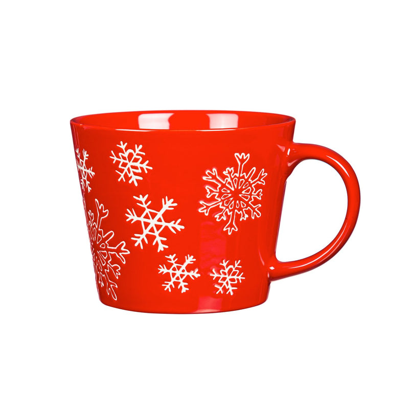 12 OZ Ceramic Cup,  Snowflakes