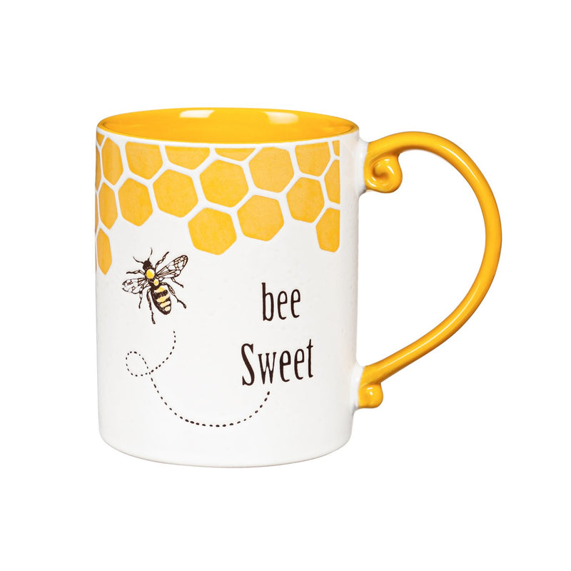 Ceramic Cup, 15oz, Bee Sweet, 3.46"x3.43"x4.25"inches