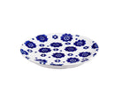 Debossed Ceramic  6'' Appetizer  Plate w/caddy, Blue Floral Toile,3apc6861