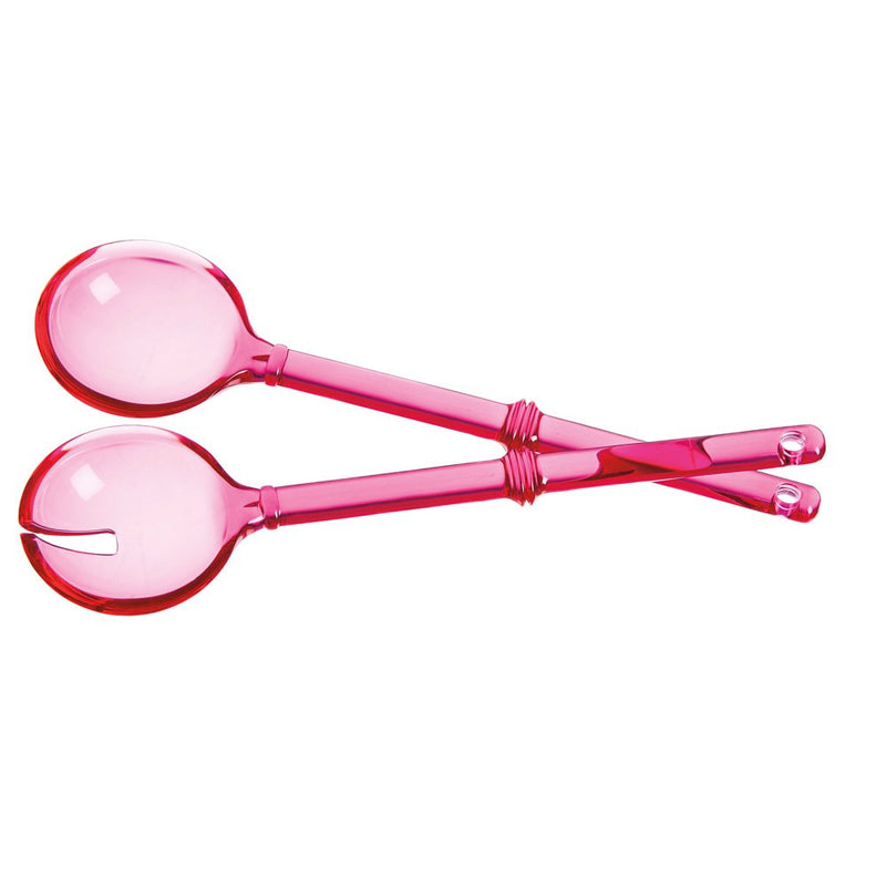 Cypress Acrylic Spoon Servers, Set of 2, Pink, 12.8'' x 3.4'' x 1.1'' inches