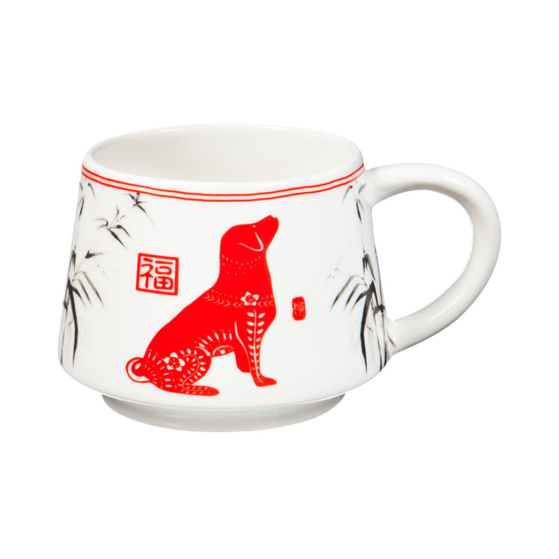 Year of the Dog Ceramic Cup - 6 x 5 x 3 Inches