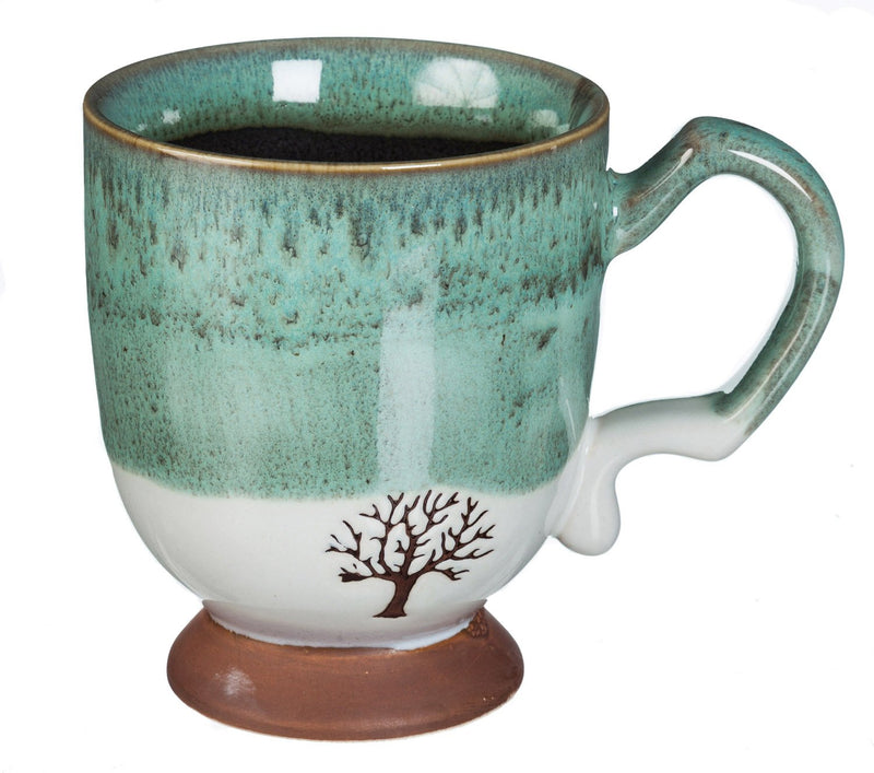 Artisan Series Cup, 14 OZ., w/stamped accents, Tree, 5.5"x3.75"x4.5"inches