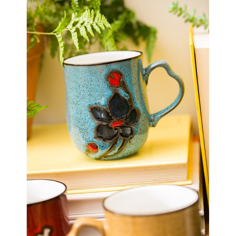 Blue Wistful Floral 10 OZ Cup - 5 x 3 x 4 Inches