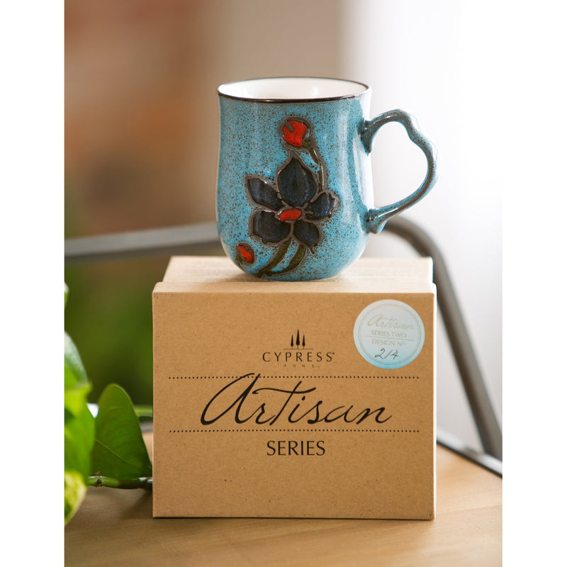 Artisan Series Cup, 10 OZ., Blue Wistful Floral,3asu7370a