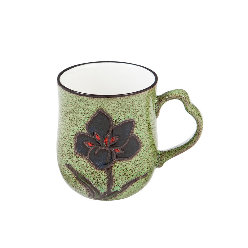 Green Wistful Floral 10 OZ Cup - 5 x 3 x 4 Inches