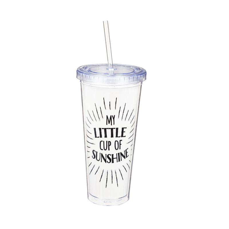20oz Acrylic Color Changing Tumbler with Straw, Little Cup Of Sunshine, 4"x4"x8"inches