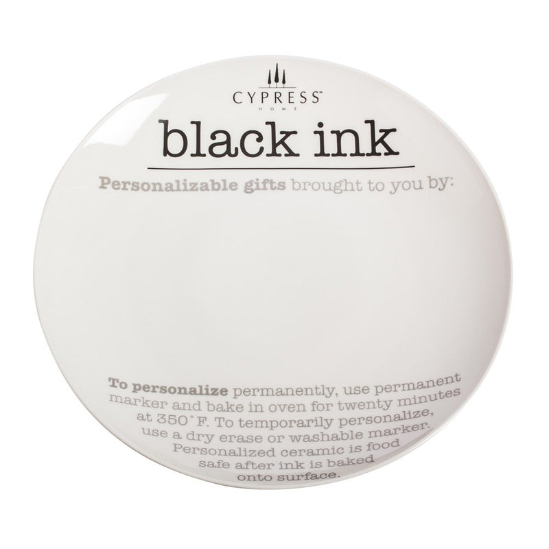 Cypress Point of Purchase Customizable Black Ink Platter, 12'' x 12'' x 1.2'' inches