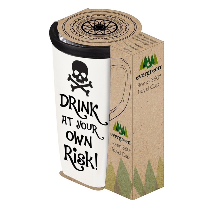 Ceramic FLOMO 360 Travel Cup, 17 oz., Drink At Your Own Risk!