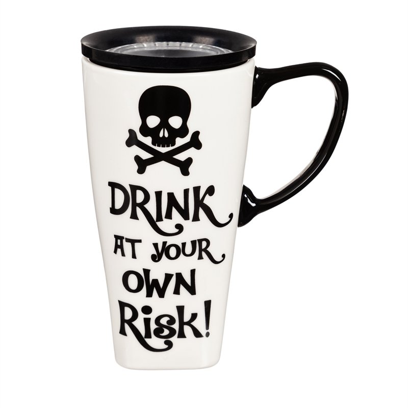 Ceramic FLOMO 360 Travel Cup, 17 oz., Drink At Your Own Risk!