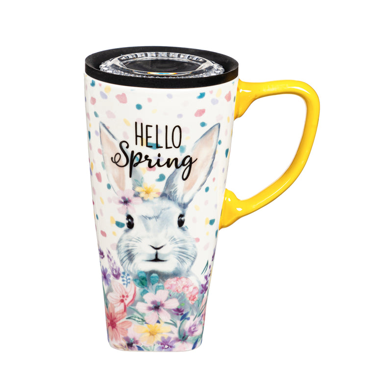 Ceramic FLOMO 360 Travel Cup, 17 oz., Hello Spring, 5.25"x3.5"x6.75"inches