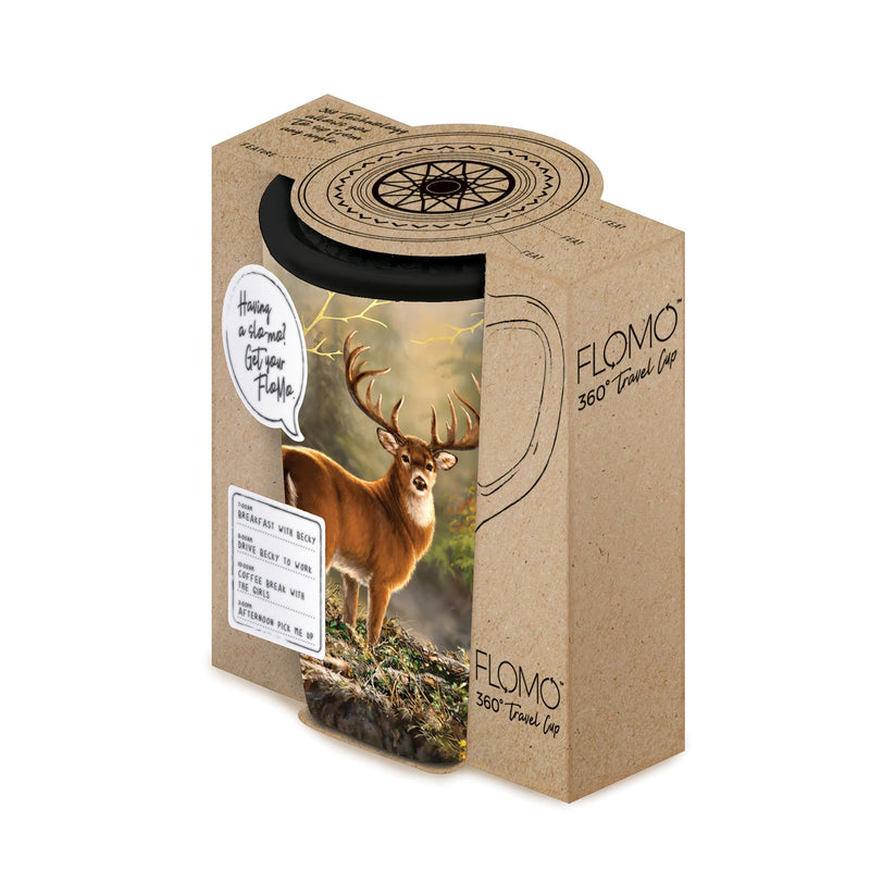 Cypress Home Beautiful White Tail Ceramic Travel Cup - 5 x 6 x 4 Inches Homegoods and Accessories for Every Space