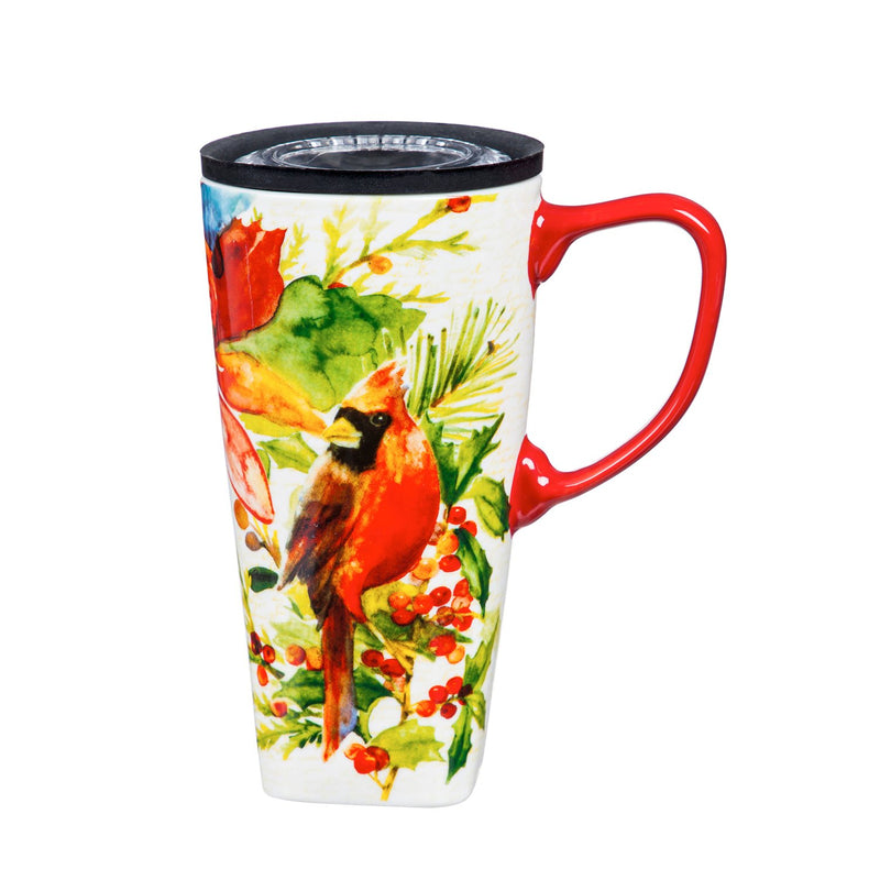 Ceramic FLOMO 360 Travel Cup, 17 oz., Cardinal & Berries