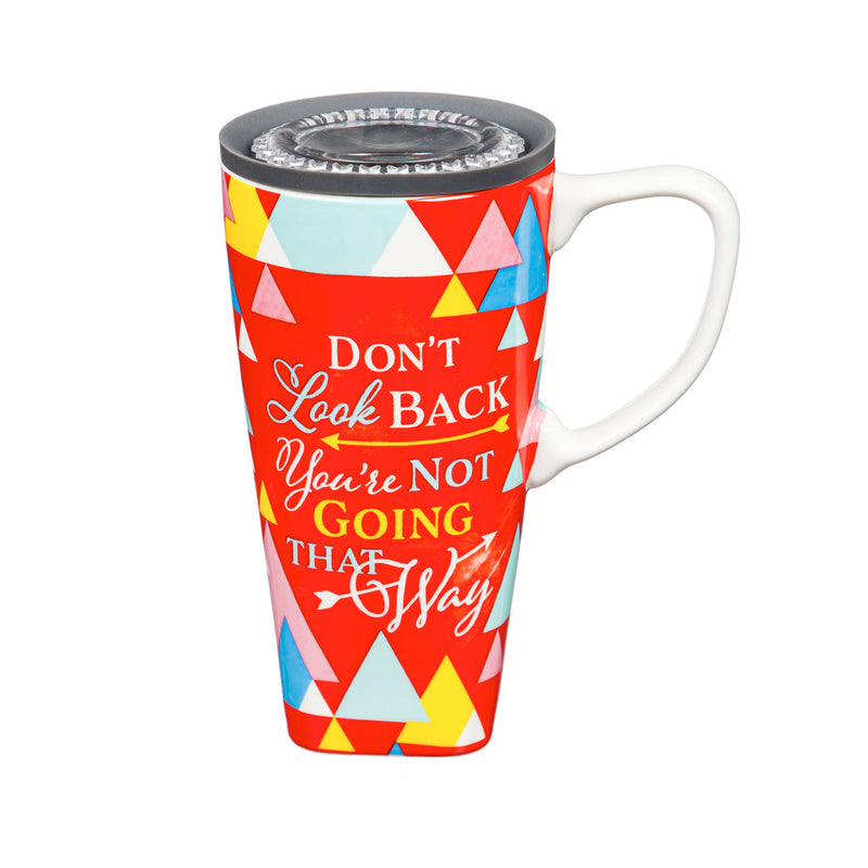 Ceramic FLOMO 360 Travel Cup, 17 oz., Don't Look Back, 5.25"x3.5"x6.75"inches