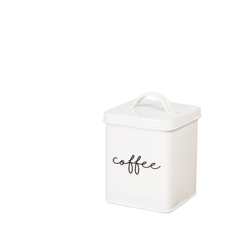 White Steel 5 Piece Kitchen Canister Set - 11 x 8 x 11 Inches