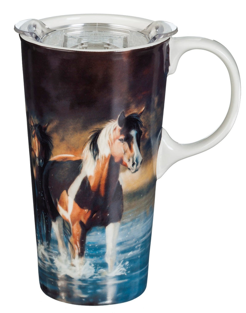 Ceramic Travel Cup, 17 OZ., w/Tritan Lid, and box, Rush Hour,3ctc006887