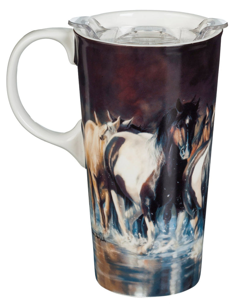Ceramic Travel Cup, 17 OZ., w/Tritan Lid, and box, Rush Hour,3ctc006887
