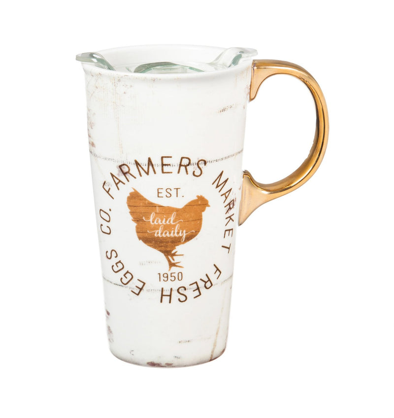 Ceramic Travel Cup w/box and Triton Lid, 17 OZ., Farmers Market,3ctc007038