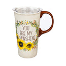 Ceramic Travel Cup, 17 OZ.,w/box and Tritan Lid, You are my Sunshine,3ctc007376