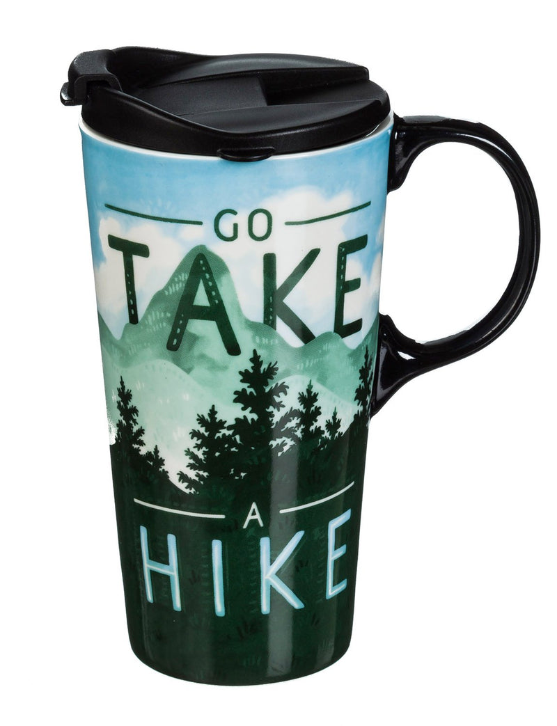 Go Take a Hike Ceramic Travel Cup - 5 x 7 x 4 Inches