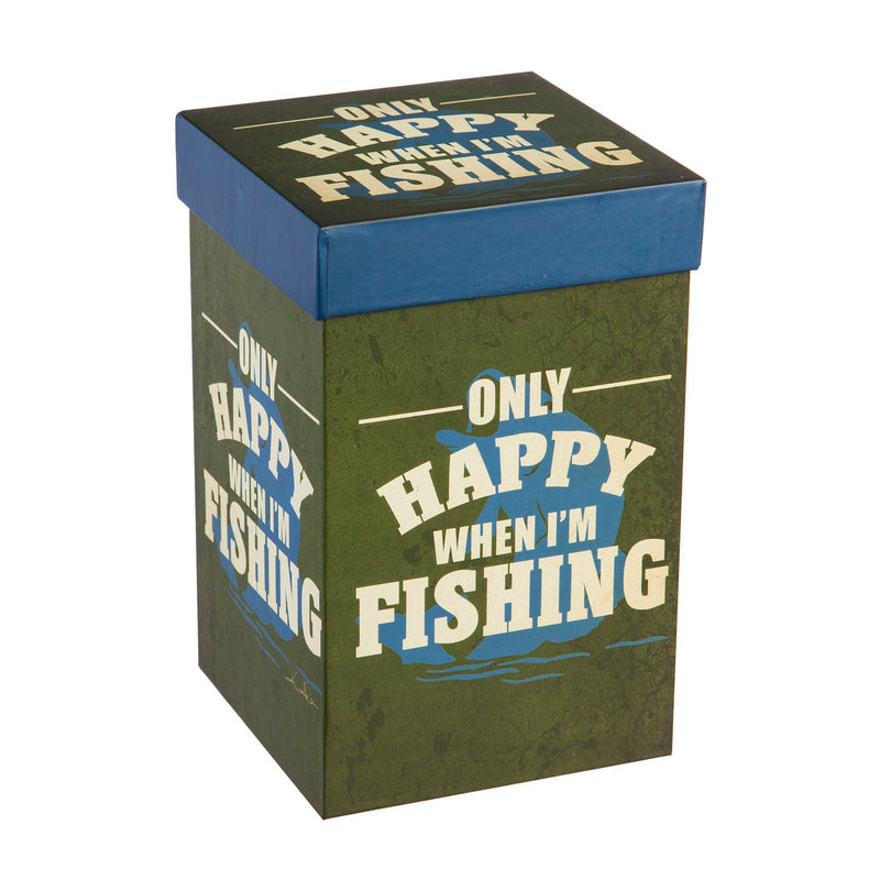 Cypress Home Beautiful Only Happy When I'm Fishing Ceramic Travel Cup with Lid - 5 x 4 x 7 Inches Homegoods and Accessories for Every Space