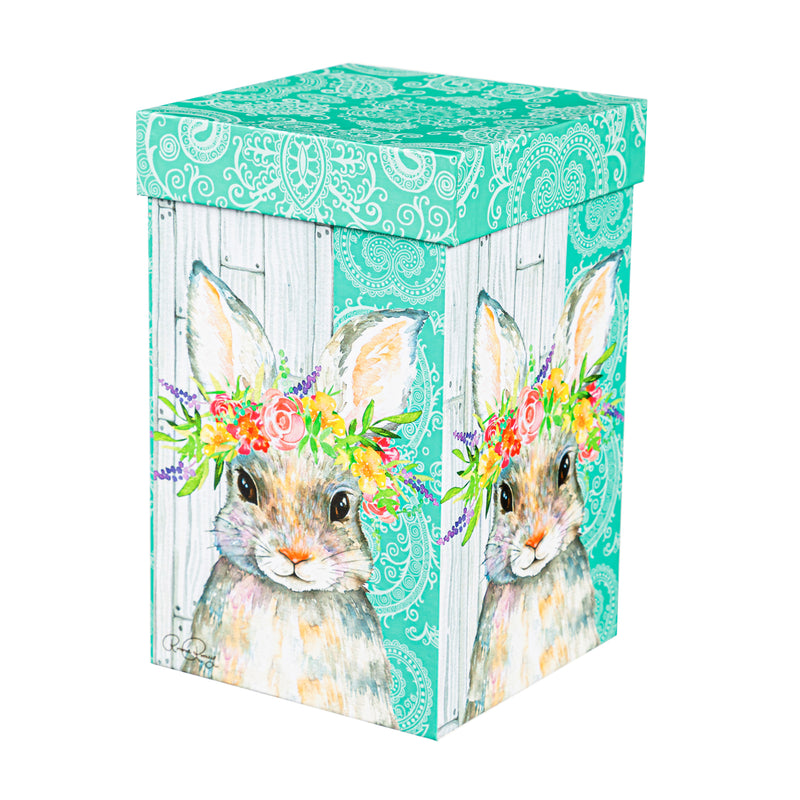 Ceramic Travel Cup, 17 OZ. ,w/box, Bunny with Flower Halo, 5.24"x3.55"x7"inches
