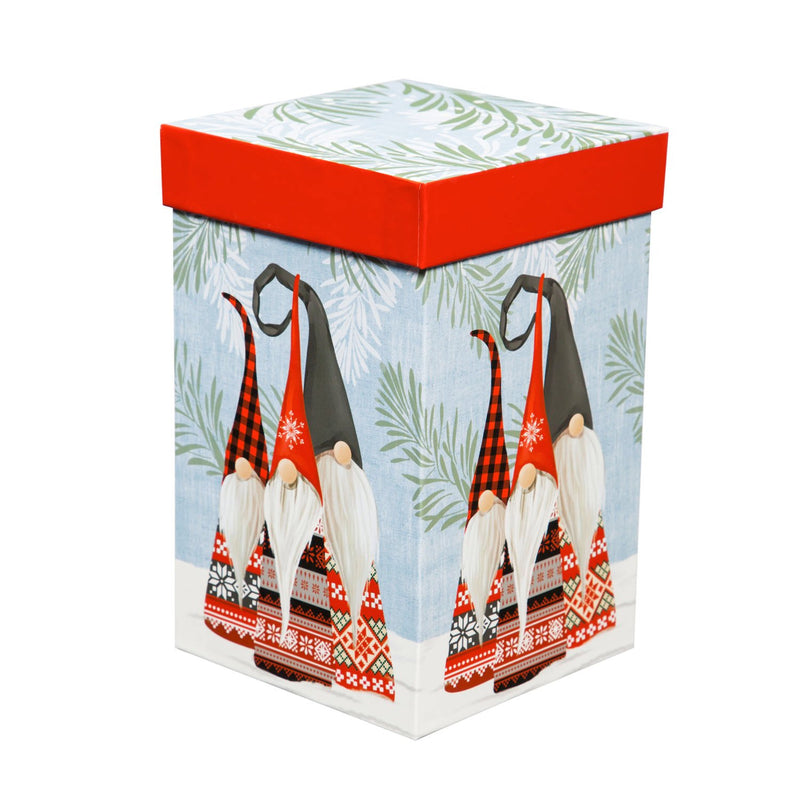 Cypress Home Beautiful Winter Gnome Ceramic Travel Cup with Matching Box - 4 x 5 x 7 Inches Indoor/Outdoor home goods For Kitchens, Parties and Homes