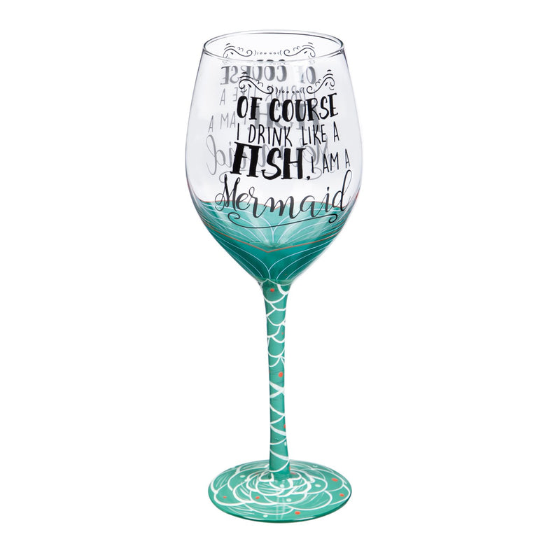 Wine Glass w/Box, 12 OZ., I'm a Mermaid, 3.54"x9.45"x3.54"inches