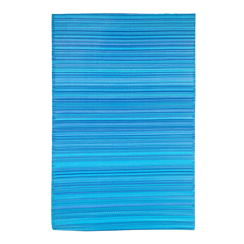 ReversibleWeather-resistant Rug 3'x5' Blue Stripe,36"x60"x0.02"inches